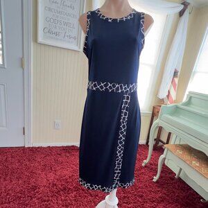 Michael Kors Ladies Navy Blue Midi Dress Sz Medium